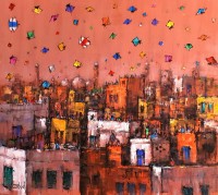 Zahid Saleem, 30 x 36 Inch, Acrylic on Canvas, Cityscape Painting, AC-ZS-194